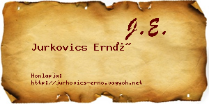 Jurkovics Ernő névjegykártya