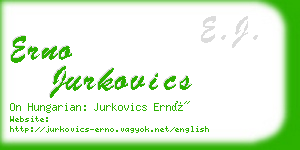 erno jurkovics business card